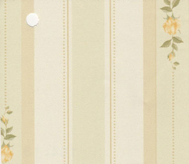 Dollhouse Miniature Pre-pasted Wallpaper, Yellow Rose Stripe